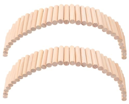 BESPORTBLE Lot de 2 Échelles en Bois Naturel pour Petits Animaux Rampes D’Escalade 6X40 CM pour Hamsters et Chinchillas Jouets D’Escalade pour Cage Ponts Ludiques pour Rongeurs