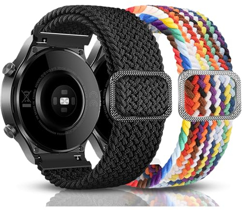 Garmcool 20 mm nylonarmband, kompatibelt med Garmin Vivoactive 5/6/3/Forerunner 55 armband, mjukt justerbart sportband för dam, herr