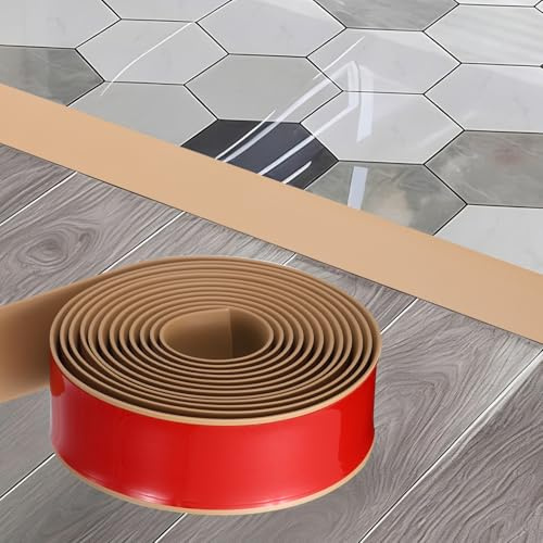 Kozelo Kozelo Tira De Transición Para Suelo 300X4X0.35cm De PVC De Madera Amarillo|Tiras De Cubresuelos Autoadhesivas Borde Para Laminado Impermeable Con Textura Para Huecos En Suelos