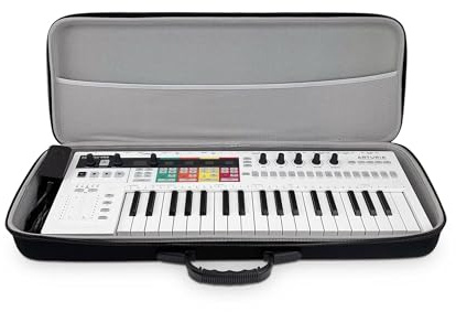 Analog Cases Pulse Case für Arturia KeyStep Pro oder vergleichbare Synthesizer (Transporttasche aus langlebigem, geformtem Eva/Nylon, geformter Griff, integrierte Netzttasche), Schwarz, NA