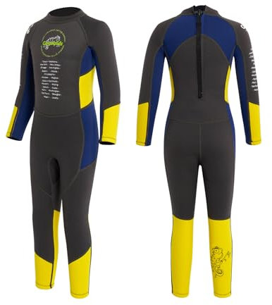 Gogokids Kinder Neoprenanzug 2,5mm, Neopren Thermische Badeanzüge mit UV 50+ Schutz für 3-10 Jahre Mädchen Jungen Schwimmen, Surfen, Tauchen, Schwimmunterricht