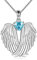 YAFEINI Flügel-Halskette, 925er-Sterlingsilber, Schutzengel-Geburtsstein-Halskette, Flügel-Anhänger, Schmuck für Frauen und Mädchen, Geschenke (Marsch)