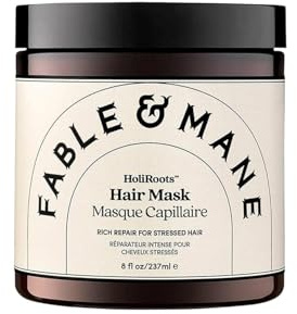 Fable & Mane HoliRoots Hair Mask, Repairs and Softens Frizzy, Dry, Damaged Hair with Shea Butter and Coconut. Deep Hydration Treatment (237ml)