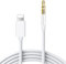 Unnderwiss Aux-Kabel für iPhone,【MFi-Zertifiziert】 Lightning auf 3.5 mm Aux-Kabel Stereo Stecker für Auto, kompatibel mit iP14/13/12/11/XS/XR/8/7, Weiß