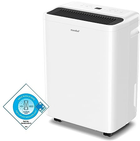 COMFEE' Dehumidifier 12L,Dehumidifiers for Home,Dehumidifier and HEPA Air Purifier,Quiet 39dB,APP Control,24 Timer dehumidifier,Continuous Drainage,Laundry Drying,Low Energy Consumption,Air Dryer Pro
