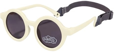 SXBCyan Gafas De Sol Redondas Polarizadas For Bebés De 0 A 36 Meses, Tonos De Goma Flexibles con Correa For Niños Pequeños Recién Nacidos (Color : Beige)