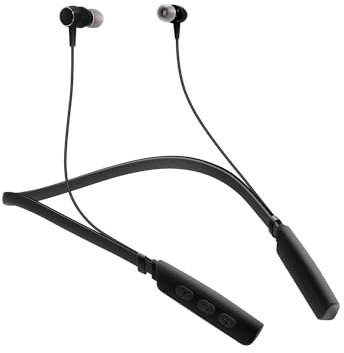 JINGHAO Amplificador Audífono Recargable Casco de Cuello Dispositivo de conversación, Autónomo de 80 horas (negro)