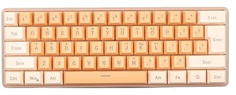 Speltangentbord Tangentbord Kompakt Tangentbord Office, 61 Tangenter Tangentbord Mekanisk Teknik Kompakt 61 Tangenter Tangentbord för Gamer Maskinskrivare (Gul Orange)