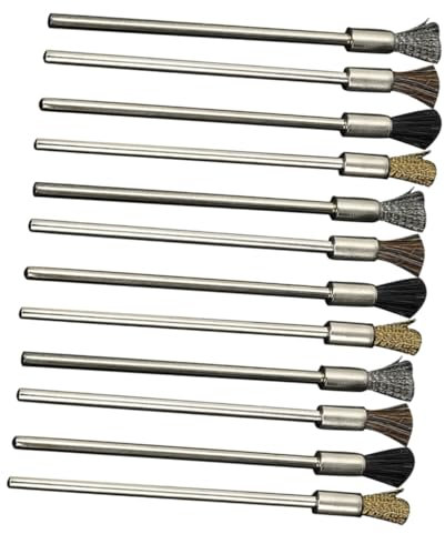 BUGUUYO 12pièces Brosses Métalliques Acier Cheveux De Et Cheveux De Tuyau Pour Nettoyage Et Élimination De Mini Brosse Longue Avec Poignée Adaptée Aux Détails Et Aux Rugueuses