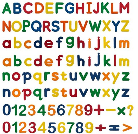 Magnetische Buchstaben und Zahlen für Kinder, 105 Stück Magnetbuchstaben Lernspielzeug, Magnete Spiel Aufkleber für Magnettafel/Letterboard/Kühlschrank, Alphabet ABC Lernen & Pädagogisches Spielzeug