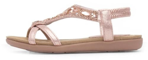 Lilley Candace Girls Rose Gold Diamante Sandal - Size 4 UK - Gold