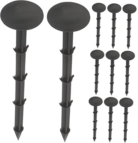 TOYANDONA 20piezas Estacas De Jardinería De Plástico Clavos para Césped Estacas para Suelo Negro para Jardinería De Tela Prueba De Malezas Uso Jardín o Huerto