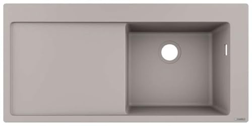hansgrohe Köks-/SilicaTec granitdiskbänk (inbyggd diskbänk 450 mm med dränering för 600 mm underskåp) betonggrå