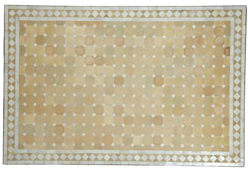 Casa Moro Mosaiktisch 120x80 cm – Esstisch Fliesentisch Gartentisch Tisch Esszimmer Küche Wohnzimmer Zellige-Fliesen Marokko (Weiß-Terracotta)