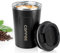 MOMSIV Black Coffee Cup, Vacuum Reusable Leakproof Double Wall Coffee Cup, Insulation Stainless Steel Eco-Friendly Travel Office Mug for Hot Coffee Tea and Cold Drinks, 13oz/380ml