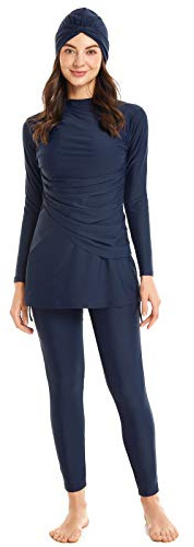 seafanny Traje de baño musulmán de 3 Piezas para Mujer con Cubierta Completa Hijab Burkini Modesto Traje de baño