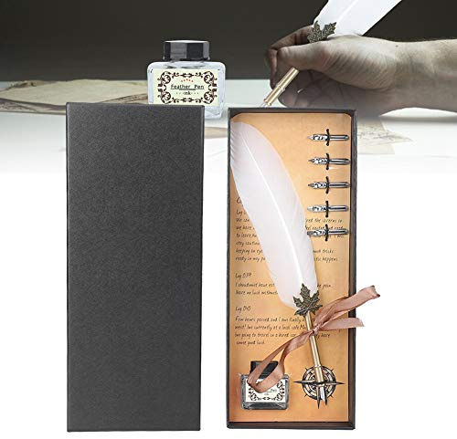 Calligrafia, set di penne vintage regalo per studenti, strumento di scrittura adatto per l'apprendimento degli studenti regalo aziendale scolastico(bianco)