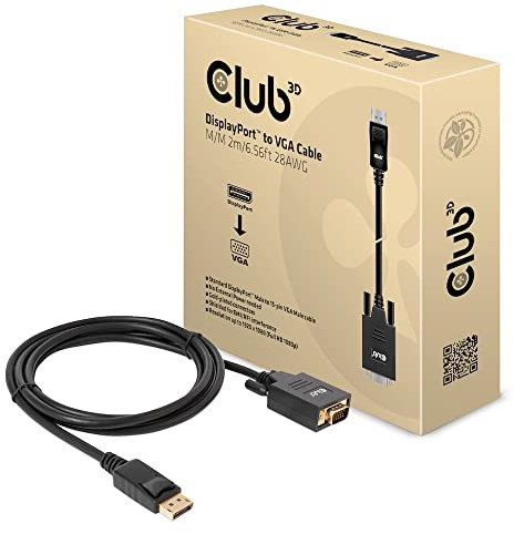 Club 3D CAC-1012 DisplayPort™ auf VGA-Kabel St./St. 2m 28AWG