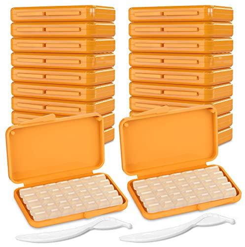 Kieferorthopädisches Wachs für Zahnspangen, 20 Stück/100 Streifen Dentalwachs Zahnspangenträger-Wachs zur Linderung von Reizungen und Schmerzen, Orange Geschmack