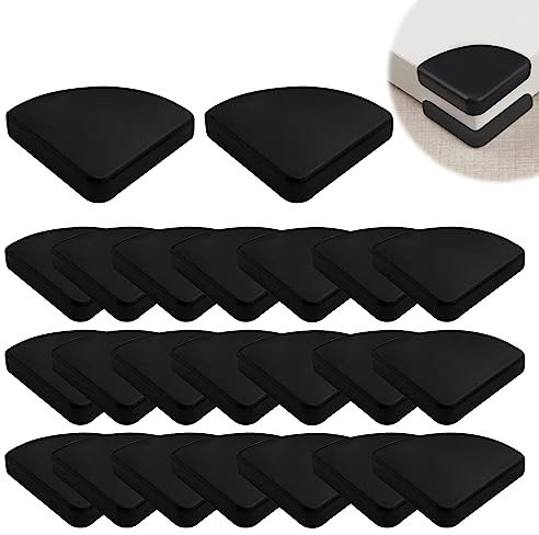 DXiongW 24 Stück Eckenschutz Schwarz 3x3x1 cm Möbel Silikon Eckenschutz Baby Weich für Tisch und Möbel Ecken Stoßschutz