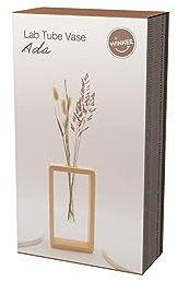 Winkee - Stilvolle Vase mit Holzrahmen | 1er Set für kreative Dekorationen - modern und elegant | Blumenvase | Hochwertige Dekoration | Geschenk zum Muttertag, Geburtstag, Weihnachten