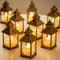 Orientalische Laterne Gold Weihnachten Tischdeko - Romadedi 10er Set Mini LED Laterne Metall zum Aufhängen für Hochzeit Tisch Halloween Ramadan Garten Balkon Innen Outdoor Draußen Herbst Party