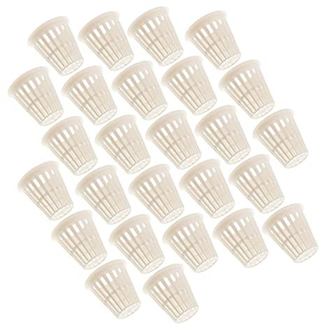 Milisten Hydroponische Pflanzkörbe für Orchideen Tomaten Paprika 50 Stück Pflanznetzkörbe 55 Netze für Erdlosen Anbau