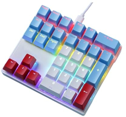 Taka Neko Tastiera numerica Meccanica Tastierino numerico USB cablato a 33 Tasti con retroilluminazione Multicolore per tastiere Esterne Dedicate alla finanza Aziendale,Blue Switch,A