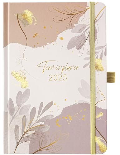 Terminkalender 2025 2026 - A5 Kalender 2025 2026 von Aug. 2025 bis Sep. 2026, Wochenplaner 2025 2026，Kalender 2025 2026 Buchkalender mit Innentasche, Elastischer Verschluss, 21.3 x 14.7cm