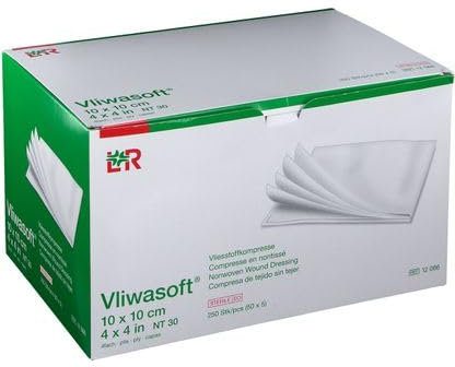 Vliwasoft - Compresses non tissées stériles - 4 couches - 50 x 5 (10 x 10 cm)