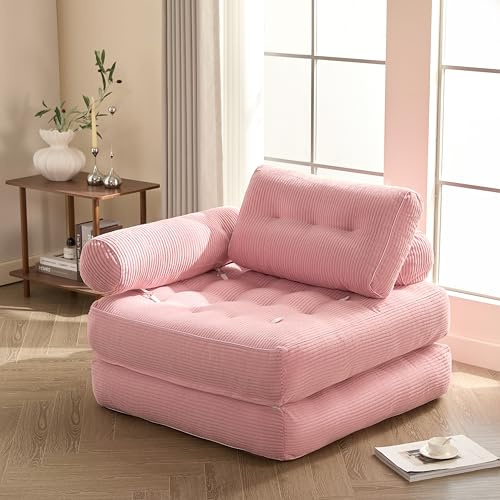 Litbird Sillón Cama Individual Plegable con Respaldo y Espuma viscoelástica, sofá de Suelo Tipo futón Convertible en colchón, Ideal para salón, Dormitorio u Oficina