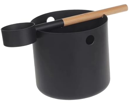 Seau de sauna et louche en aluminium 5 L robuste et léger Accessoires de sauna pour douche, spa, piscine, intérieur et extérieur