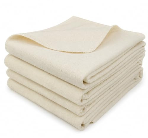 Lorandos Uppsättning av 4 tygblöjor 68 x 66 cm – set med 4 baby rapdukar/mjuka, absorberande flanellblöjor gjorda av 100 % bomull, testade