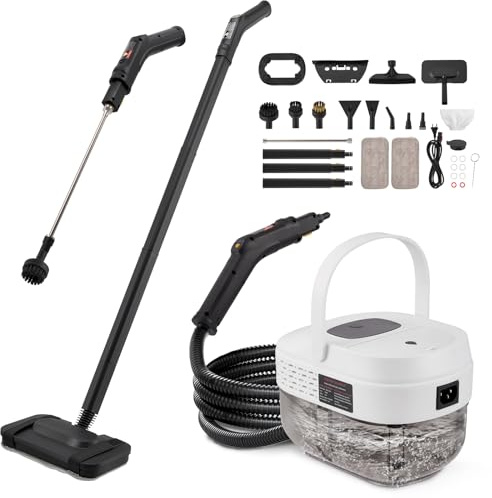 Pulitore a Vapore Portatile 2500W con Serbatoio 1,6L – Pressione 3 Bar & Vapore a 105°C – Pulizia Multi-uso Senza Chimici per Pavimenti, Cucina, Vetri, Tessuti