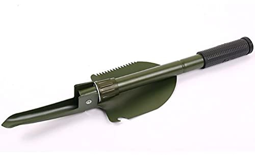 Omquot Pala Plegable, Pala Plegable Outdoo Inoxidable para Senderismo (EjércitoVerde)