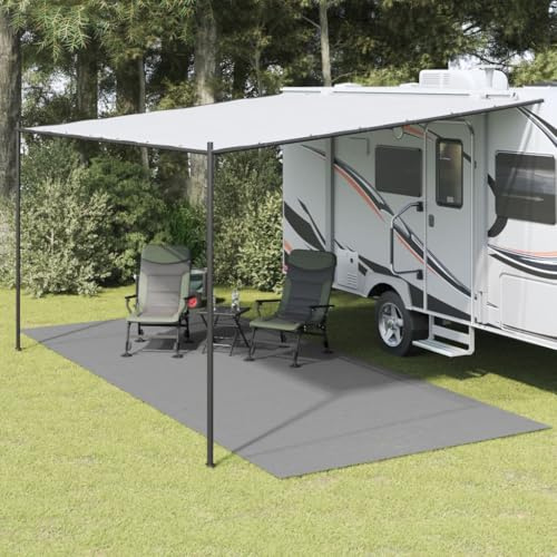 Sinkzol Alfombra para tienda de campaña, antracita, 6 x 2,5 m, poliéster con revestimiento de espuma de PVC, lona antideslizante para camping, exterior, festival, protección de tienda de campaña
