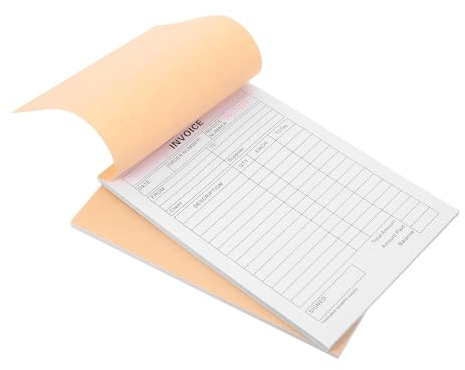 Kvittobok med tre kopior till papper, bärbar orderblock med design, för butiker och hantverk, faktureringshantering för småföretag