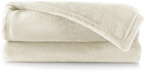DecoKing Kuscheldecke 220x240 cm Creme Decke Microfaser Tagesdecke Fleece weich sanft kuschelig Ecru Ivory Elfenbein Cream Mic