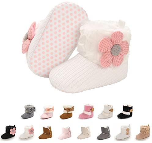 EDOTON Botas de Bebés Unisexo Zapatos Primeros Pasos Invierno Soft Sole Botas Suaves de Nieve de Suela 0-18 Meses