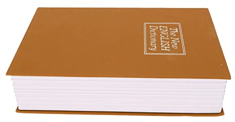 BAOK Cassaforte a Libro, Finitura in Acciaio Inox, Cassaforte Universale da Comodino (Marrone)