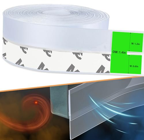 WIGTDA Bande d'étanchéité, 3,5 × 500 cm, bande d'étanchéité de porte, coupe-vent, en silicone, boudin de porte multifonction acoustique, coupe-vent, anti-poussière, pour porte, fenêtre.