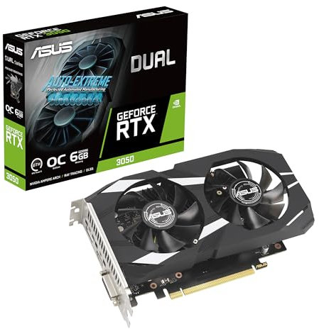 ASUS GeForce RTX 3050 LP BRK OC Edition 6GB GDDR6 (IP5X Staubdicht, Dual Kugellager, Edelstahlhalterung, PCIe 4.0, DLSS 3, HDMI 2.1, DisplayPort 1.4a, DVI-D und mehr)