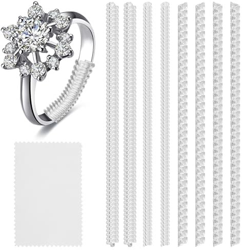 WLLHYF Ringgrößenversteller für Lose Ringe, Unsichtbarer Ringschutz Passend für Jeden Ringgrößen Reduzierer Schmuck Silikon Transparenter Abstandshalter für die Herstellung von Schmuckschutz
