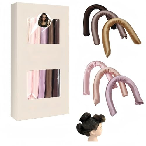 Ymoryiyi Heatless Curls Band, Neu Lockenwickler über Nacht 6 Stück, Locken Ohne Hitze Overnight Curls für Mittleres Langes Haar Overnight Blowout,Durchmesser für Kleineres Welliges Haar