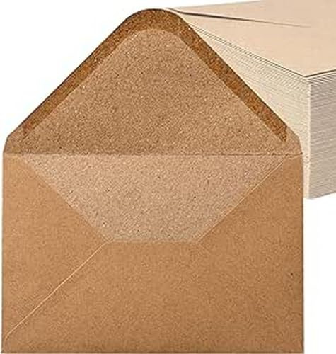 Sobres (200 Piezas) de Papel Kraft Antiguo/Sin Ventana - C6-162 x 114 mm, Envolventes, la Cierro, NHD06