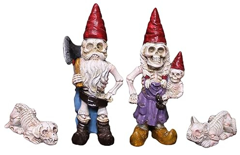 CIYODO 4piezas Estatua De De para Decoración De Jardín Figura De Duende Ropa Adorno De Escritorio y Paisaje De Estanque para Halloween y Exteriores