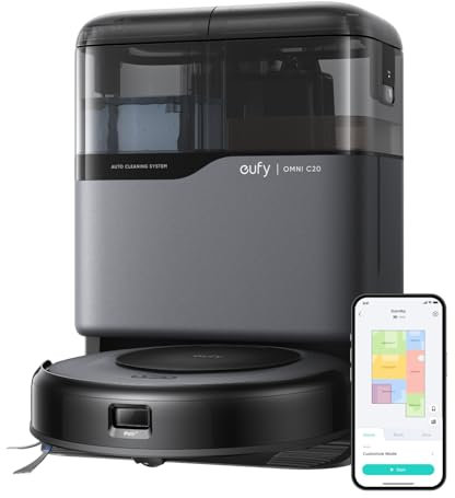 eufy Saugroboter Omni C20 mit All-in-One-Station, Auto-Entleerung, Auto-Wasch- und Trocknungsfunktion mit Wischfunktion (Generalüberholt)