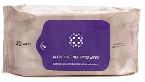 Refreshing Mattifying Wipe.s – With Vitamin E & Chamomile Extracts | 30 Wipes | Oil-Control Face Wipes for Acne-Prone Skin | Cleansing & Hydrating Wipes for Men & Women