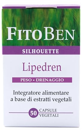 Fitoben | Lipedren Suplemento Natural para el Drenaje de Líquidos, la Microcirculación y el Equilibrio del Peso Corporal. 50 Cápsulas Vegetales.