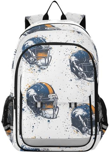 Kids Laptop Backpack American Football Helmet High Middle School Casual Daypack Daily Travel Laptop Bag